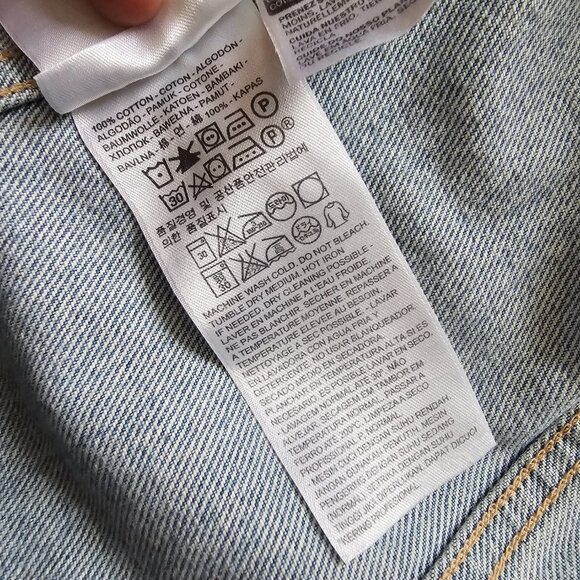Levi’s Made & Crafted Patched Boyfriend Trucker Jacket Bermuda Triangle Size 1 S - Picture 9 of 9